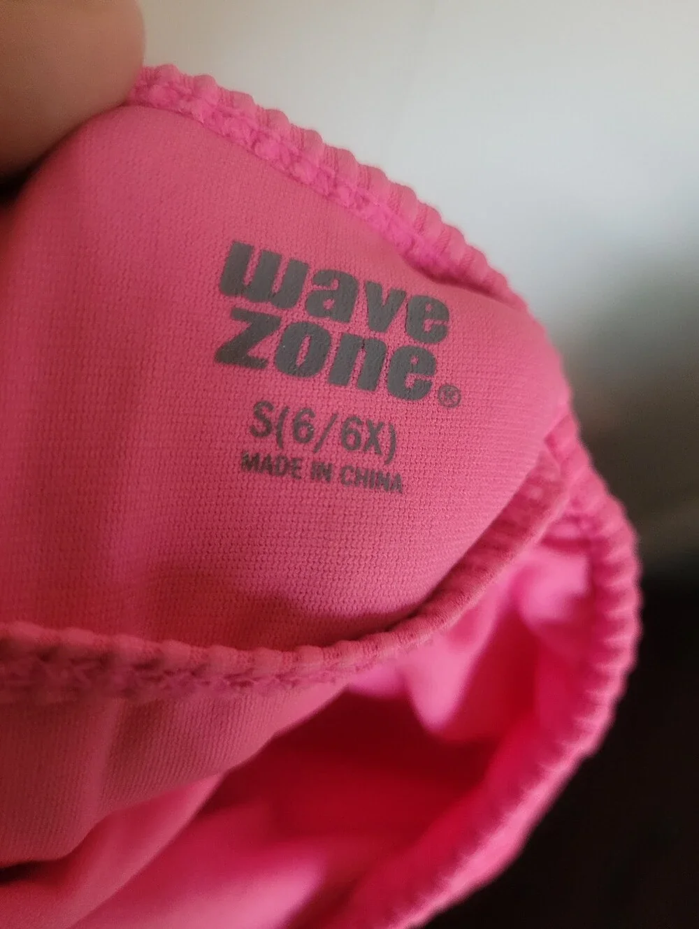 Wave Zone Girls Pink Ribbed One-Piece Swimsuit